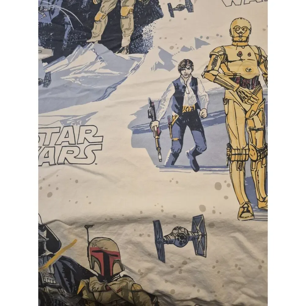 Star Wars Pottery Barn Kids Twin Sz Flat Sheet VGUC Han Boba Fett C3PO R2